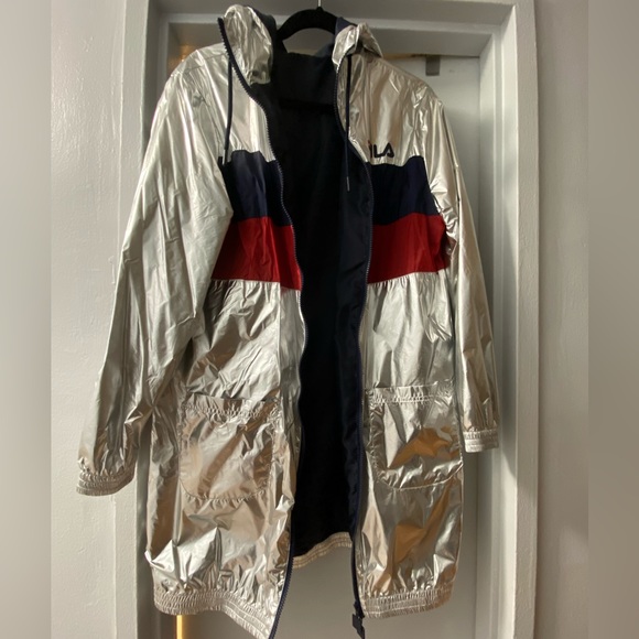 Fila Italia Silver Longline Track Jacket - Picture 1 of 3